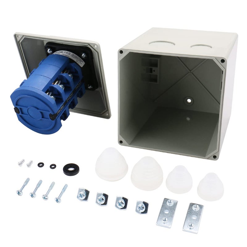 Baomain Universal Rotary Changeover Cam Switch SZW26-63/D303.3D 660V 63A 3 Position 3 Phase with Master Switch Exterior Box LW28-63/4 - Image 2